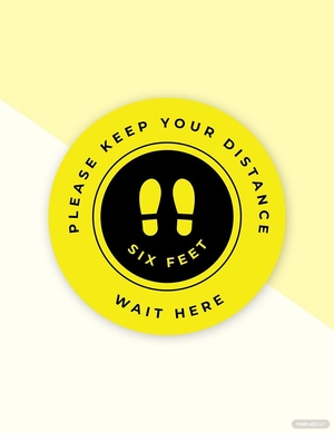 Floor Safety Sign Maintain 6 Feet Template