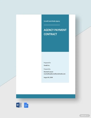 Agency Payment Contract Template