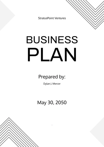 Free Business Plan Front Cover Page Template to Edit Online