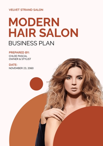 Free Modern Hair Salon Business Plan Cover Page Template to Edit Online