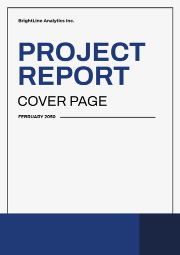 Free Project Report Cover Page Template to Edit Online