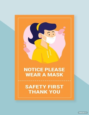 Please Wear Masks Floor Stand Sign Template