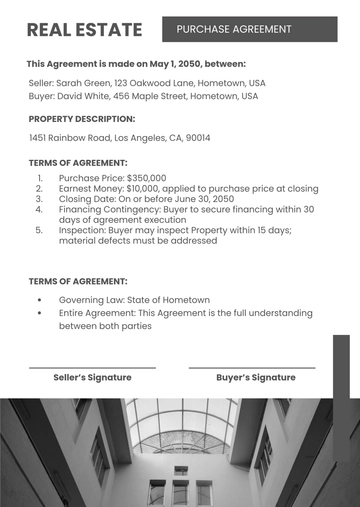 Free One Page Real Estate Contract Template