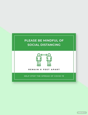 Be Mindful of Social Distancing Sign Template