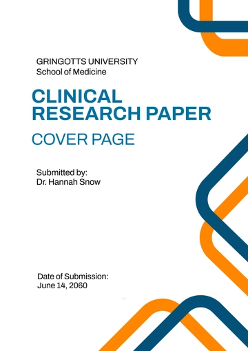 Free Clinical Research Paper Cover Page Template to Edit Online