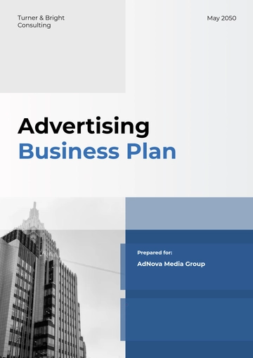 Free Advertising Business Plan Cover Page Template to Edit Online