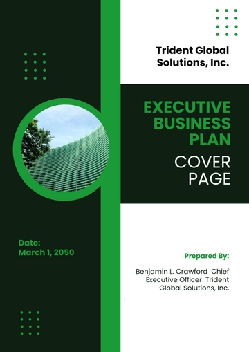 Free Executive Business Plan Cover Page Template to Edit Online
