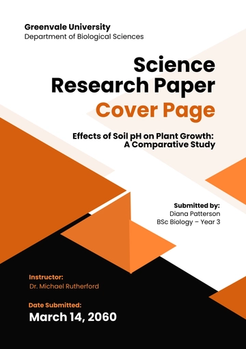 Free Science Research Paper Cover Page Template to Edit Online