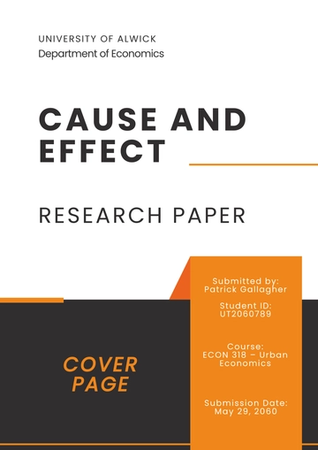Free Cause and Effect Research Paper Cover Page Template to Edit Online