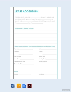 Lease Addendum Template