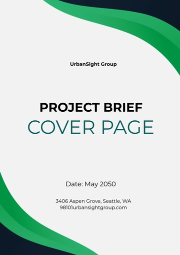 Free Professional Project Brief Cover Page Template to Edit Online