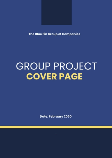 Free Blue Group Project Cover Page Template to Edit Online