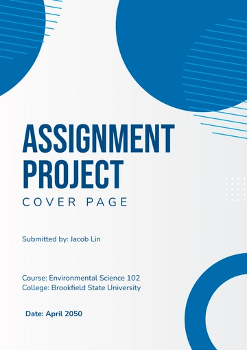 Free Assignment Project Cover Page Template to Edit Online