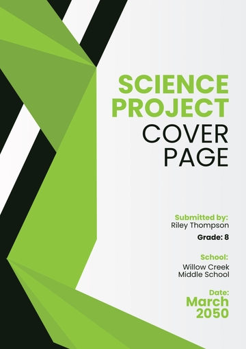 Free Science Project Cover Page Template to Edit Online