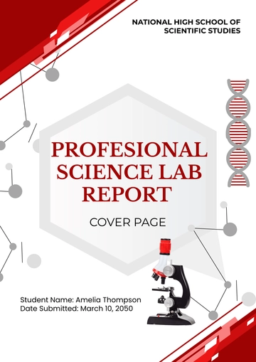 Free Professional Science Lab Report Cover Page Template to Edit Online