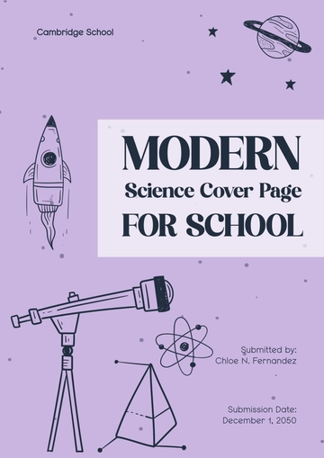 Free Modern Science Cover Page Template for School to Edit Online