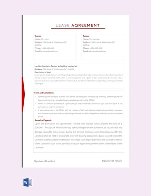 Lease Agreement Template