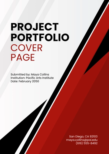 Free Project Portfolio Cover Page Template to Edit Online