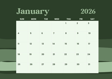Free Monochrome January 2026 Calendar Design Template to Edit Online