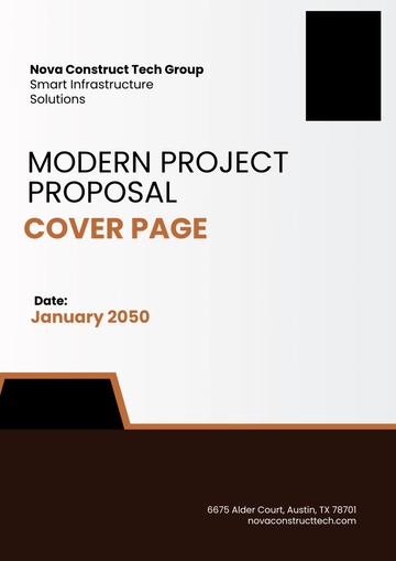 Free Modern Project Proposal Cover Page Template to Edit Online
