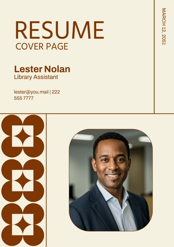 Free Resume Cover Page for Library Use Template to Edit Online