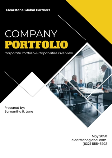 Free Company Portfolio Cover Page Template to Edit Online