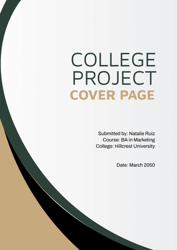 Free College Project Cover Page Template to Edit Online