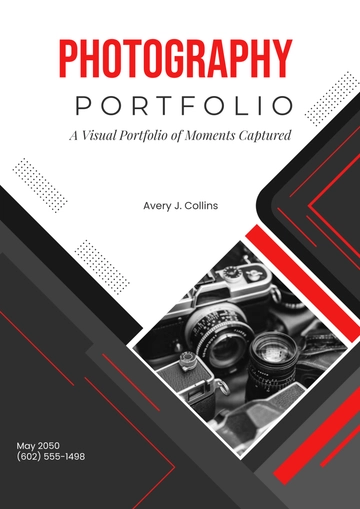 Free Photography Portfolio Cover Page Template to Edit Online