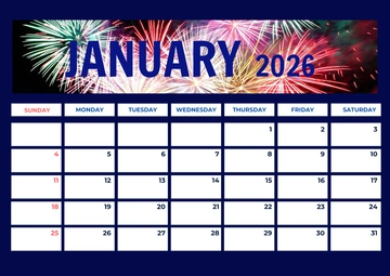 Free Landscape January 2026 Calendar Template to Edit Online