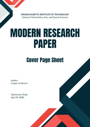 Free Modern Research Paper Cover Page Template to Edit Online