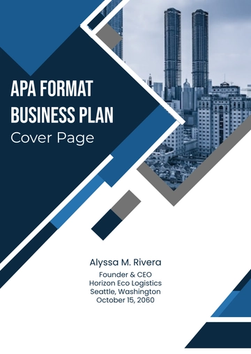 Free APA Business Plan Cover Page Template to Edit Online
