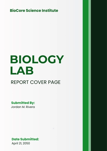 Free Biology Lab Report Cover Page Template to Edit Online