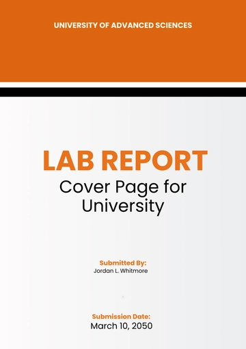 Free Lab Report Cover Page for University Template to Edit Online