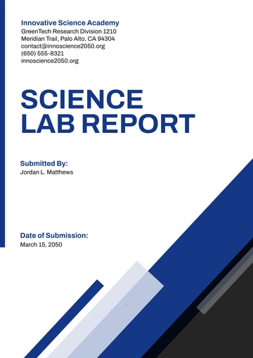 Free Science Lab Report Cover Page Template to Edit Online