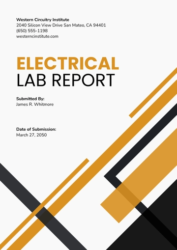 Free Electrical Lab Report Cover Page Template to Edit Online