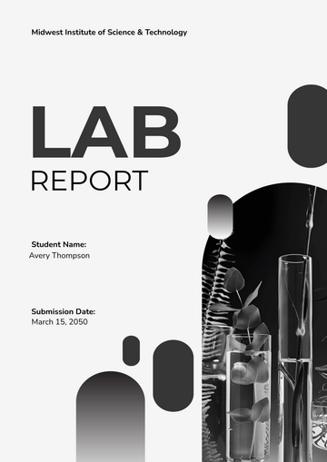 Free Black and White Lab Report Cover Page Template to Edit Online
