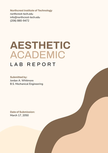 Free Aesthetic Academic Lab Report Cover Page Template to Edit Online