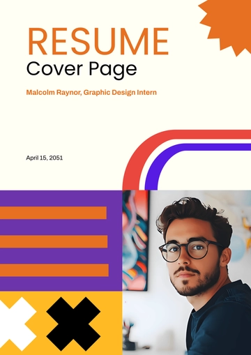 Free Creative Freshers Resume Cover Page Template to Edit Online