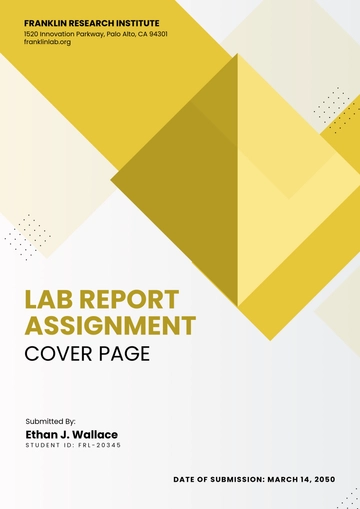 Free Creative Standard Lab Report Cover Page Template to Edit Online