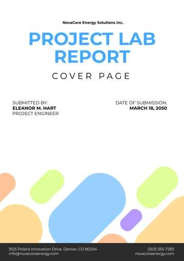 Free Project Lab Report Cover Page Template to Edit Online
