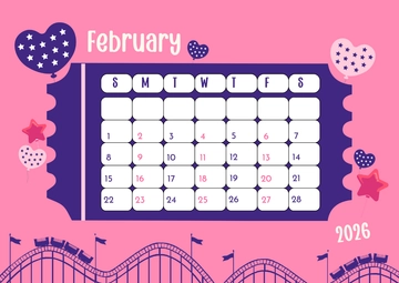 Free Sunday-Start February 2026 Calendar Template to Edit Online