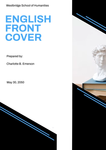 Free English Front Cover Page Template to Edit Online