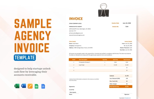 Sample Agency Invoice template