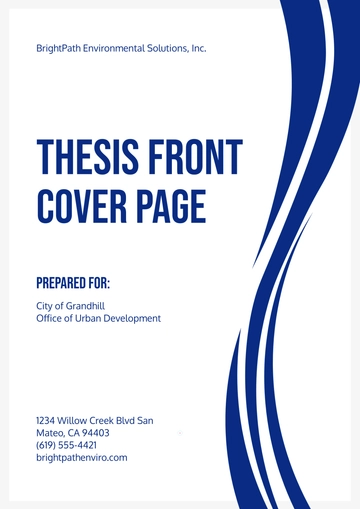 Free Thesis Front Cover Page Template to Edit Online