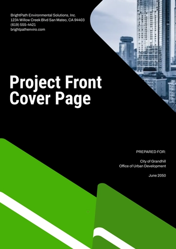 Free Green Project Front Cover Page Template to Edit Online