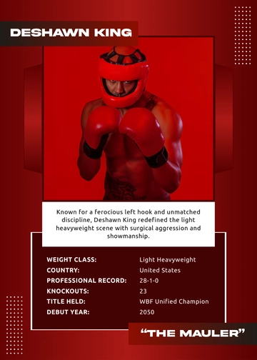 Free Boxing Card Template to Edit Online