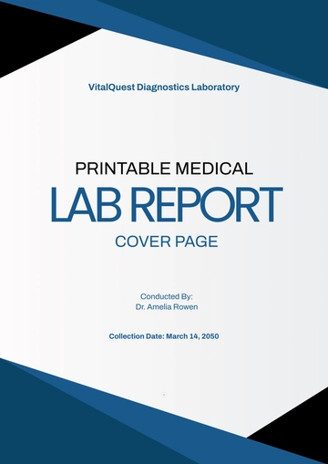 Free Printable Medical Lab Report Cover Page Template to Edit Online