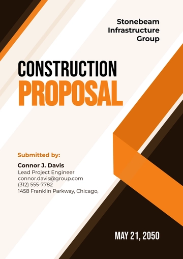 Free Construction Proposal Cover Page Template to Edit Online