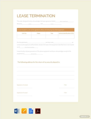 Lease Termination Template