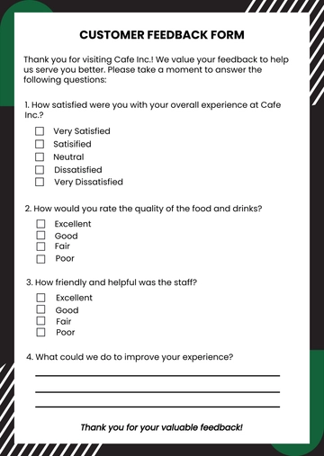 Printable Feedback Form Template to Download